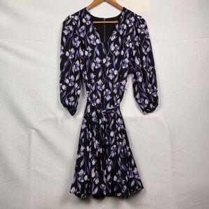 WHBM Women BalloonSleeve Tie Waist Mini Dress Sz 8 Party Cocktail Flirty Wedding